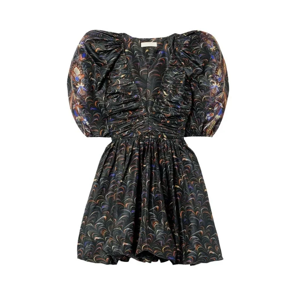Ulla Johnson NWOT Gwen printed ruched taffeta mini dress - Picture 6 of 13